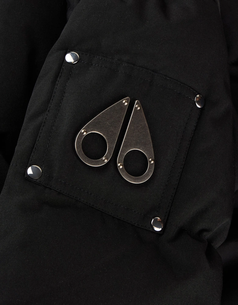 Kids 3Q Down Padded Puffer Jacket in Black