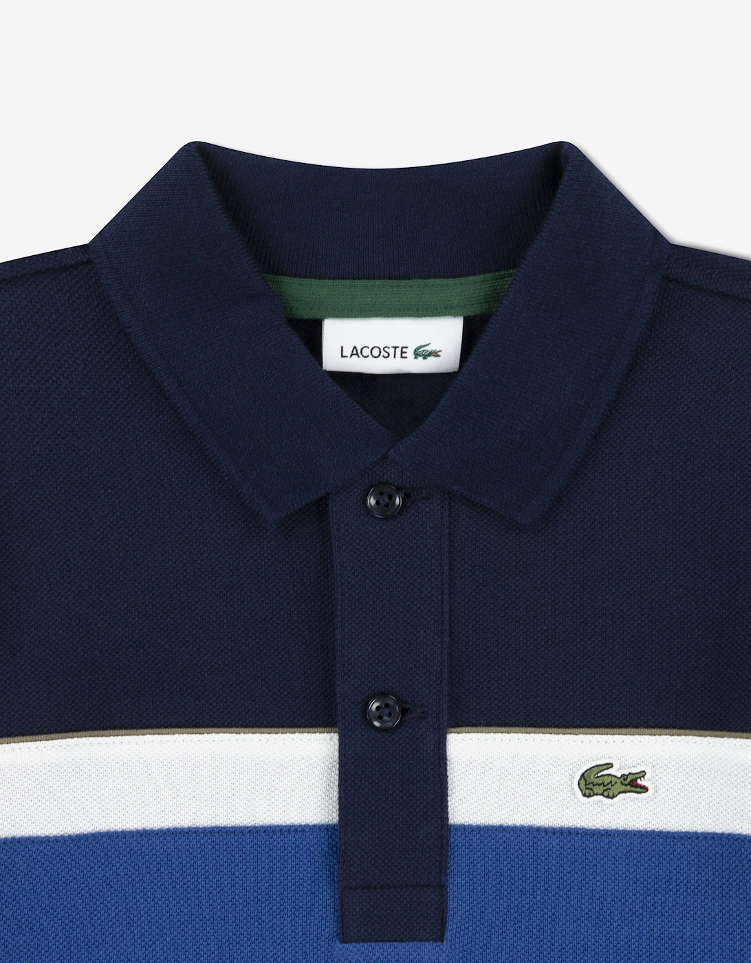 Boys Colourblock Polo Shirt in Navy