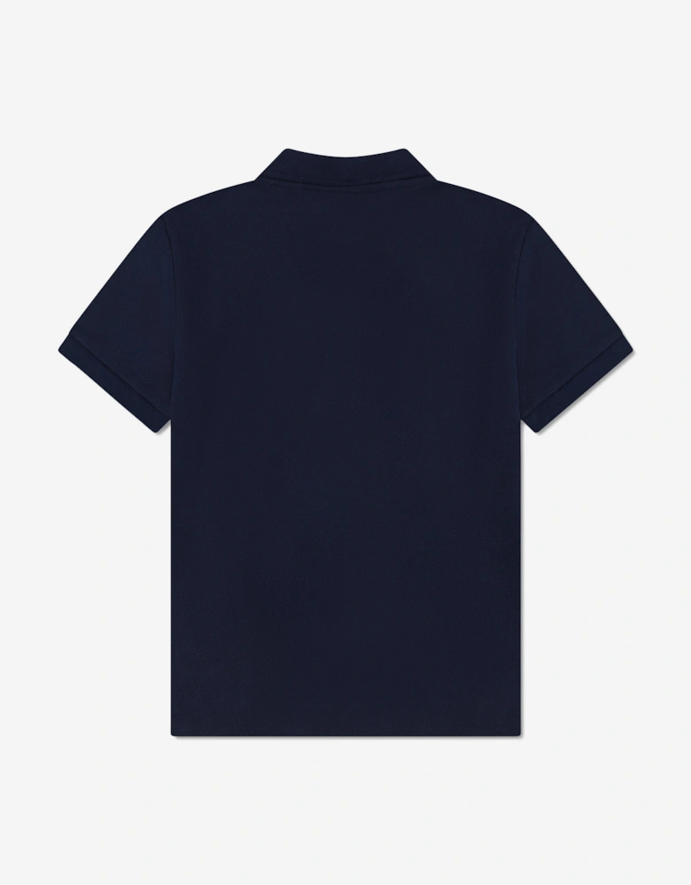 Boys Colourblock Polo Shirt in Navy