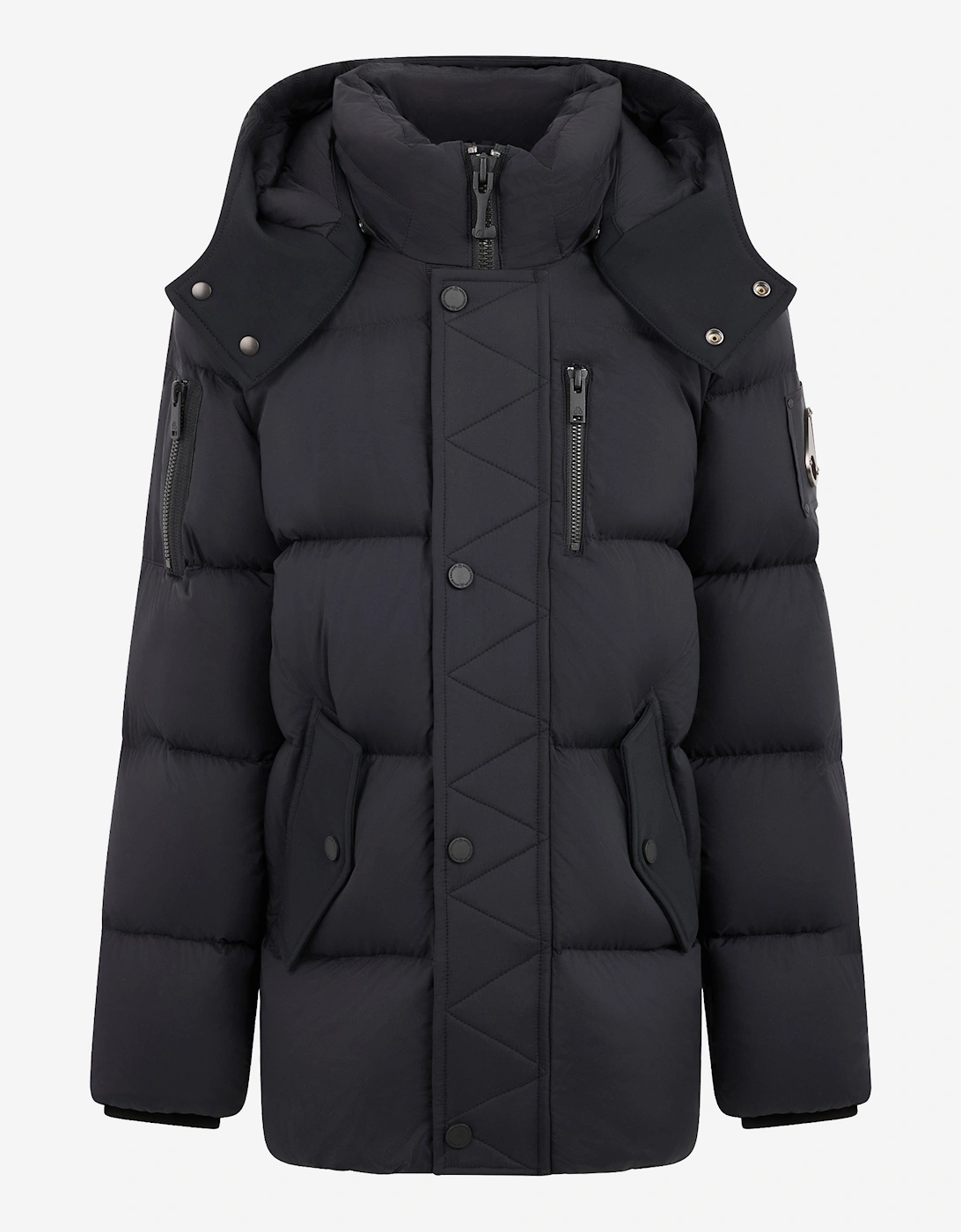 Girl's Moose Knuckles Kids Everest 3Q Down Puffer Jacket in Black - Size: M 10 - 12 yrs