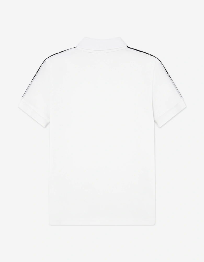 Boys Carbonised Interlock Polo Shirt in White