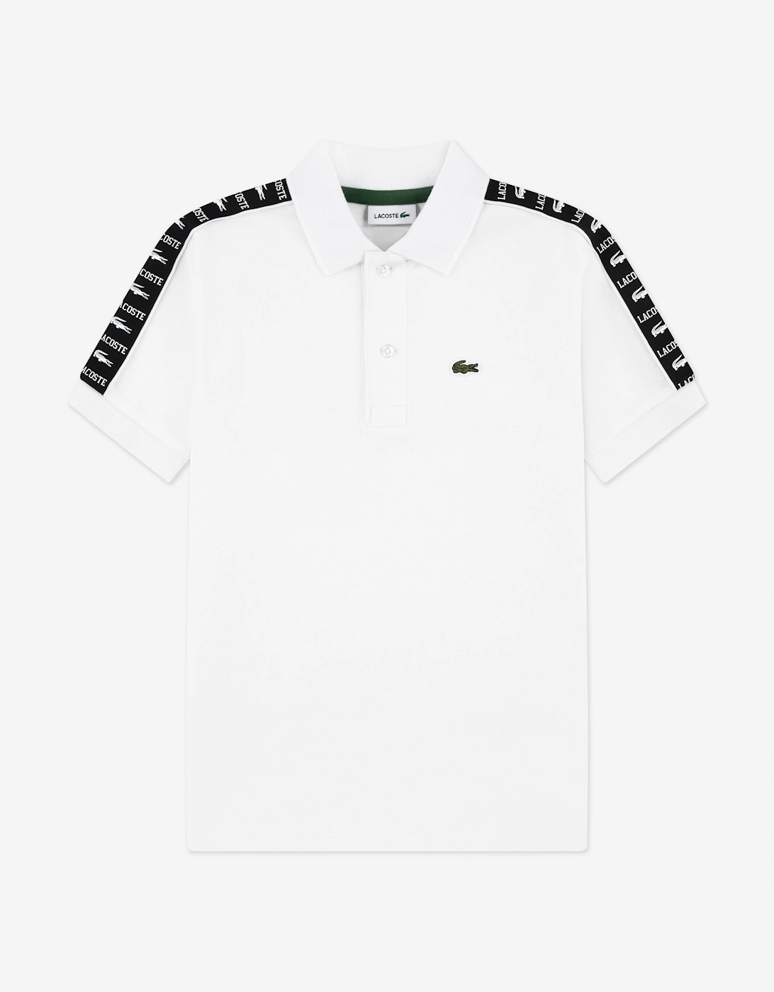 Boys Carbonised Interlock Polo Shirt in White, 5 of 4