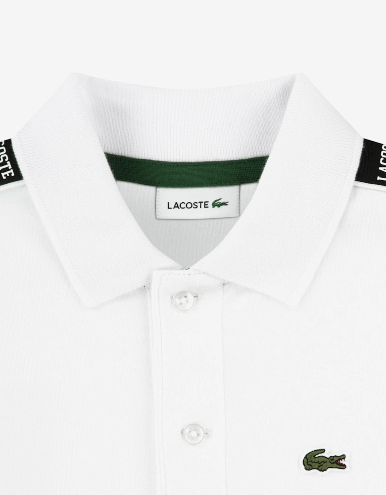 Boys Carbonised Interlock Polo Shirt in White