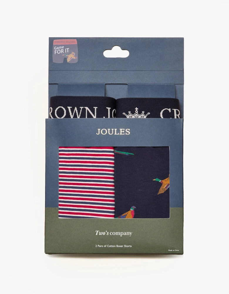 CROWN Mens Boxer Shorts Orange/Navy