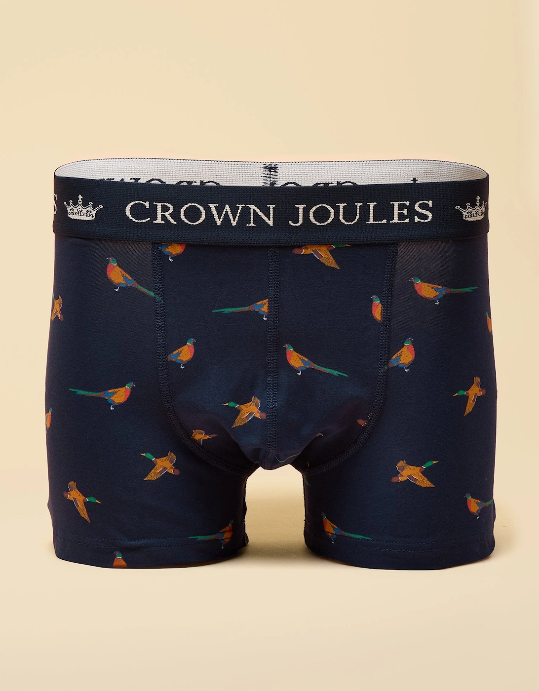CROWN Mens Boxer Shorts Orange/Navy