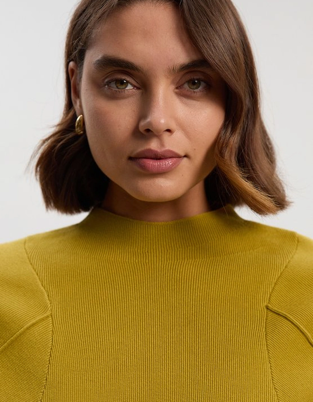 Wool Look Rounded Sleeve Knit Top