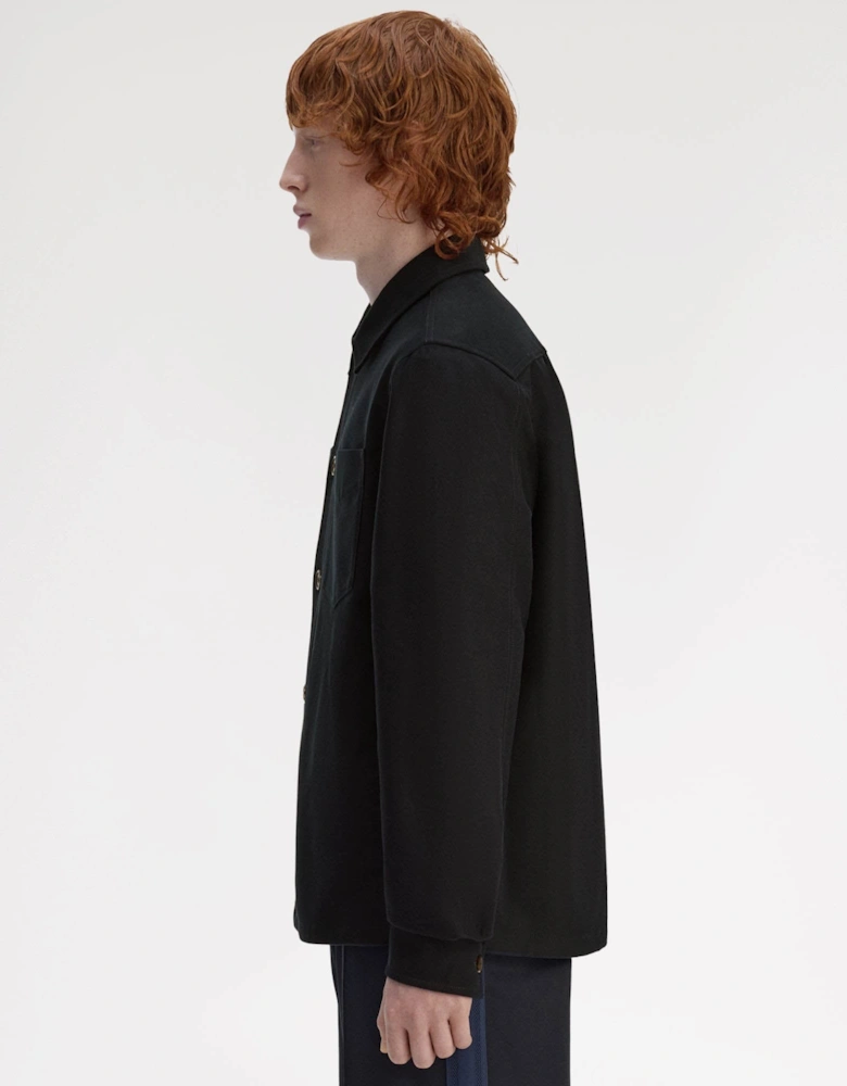 Mens Brushed Twill Overshirt - Black