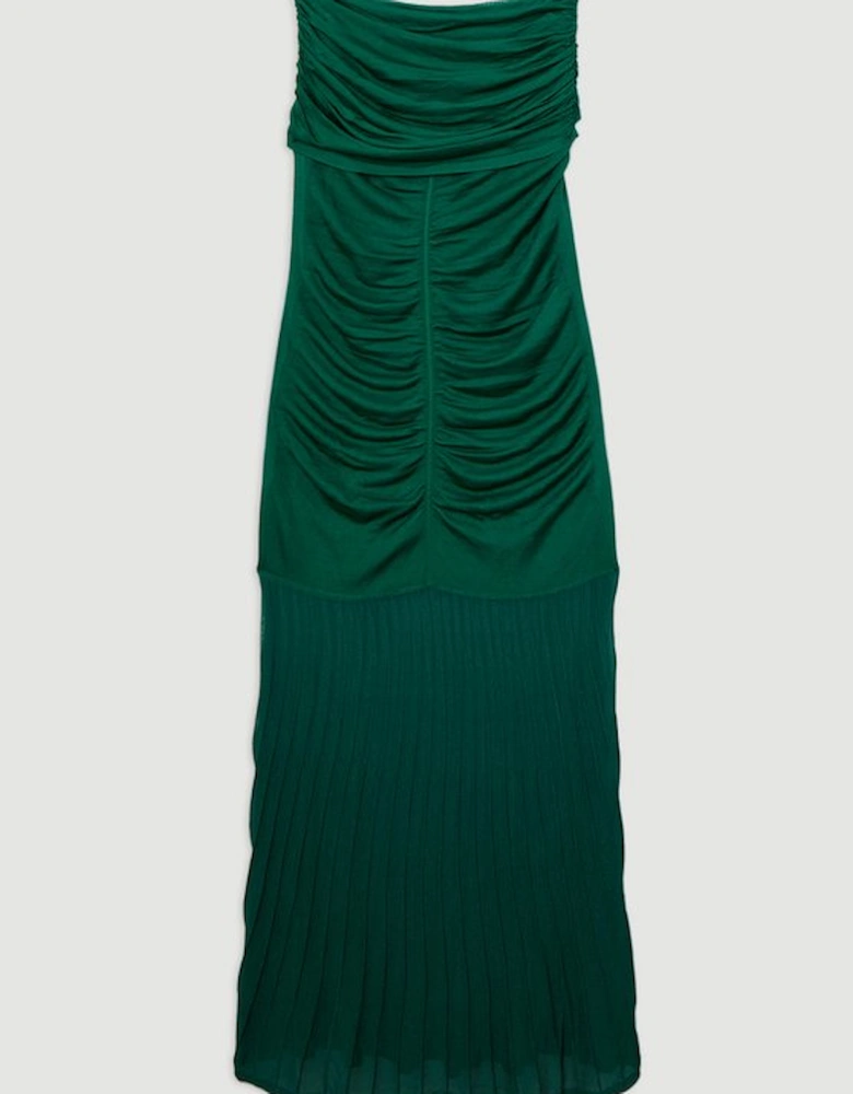 Plus Size Viscose Blend Slinky Sheer Knit Bardot Maxi Dress