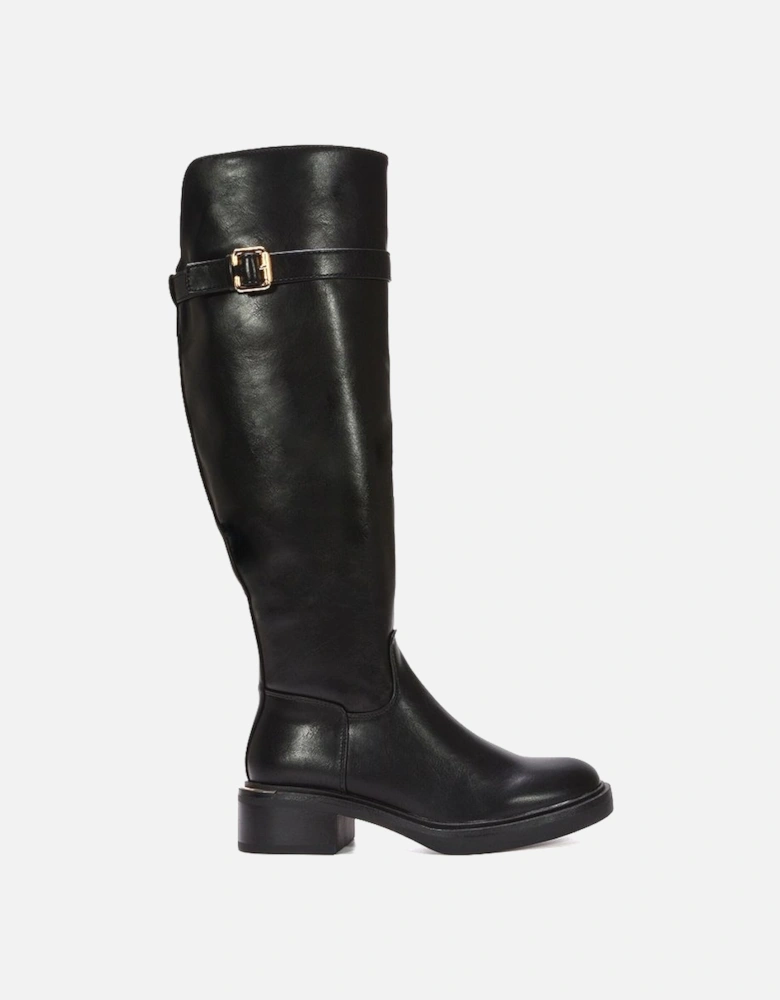 'Estelle' Low Heel Biker Riding Long Knee High Boots