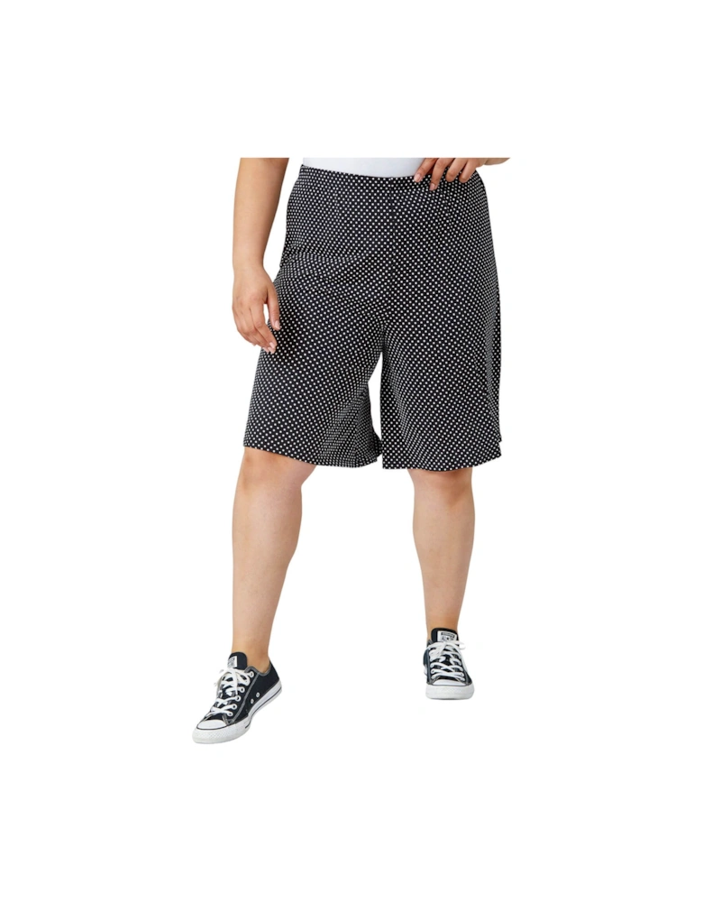 Curve Polka Dot Elastic Waist Stretch Shorts
