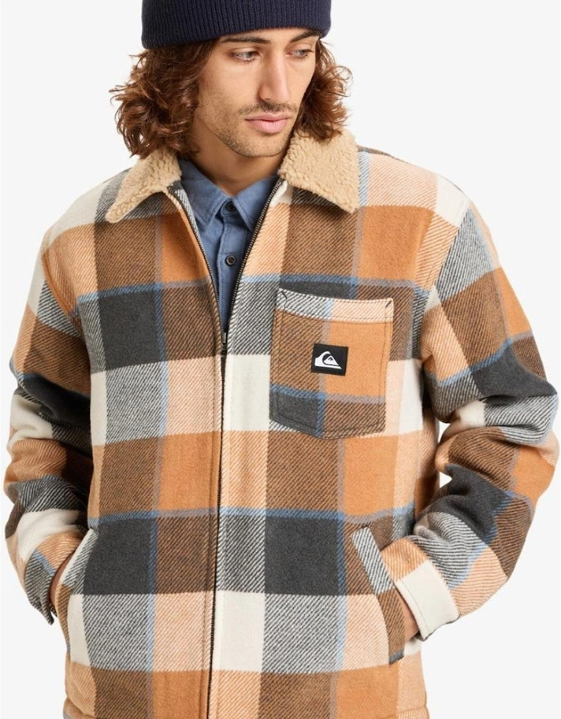 Mens DNA Sherpa Fleece Lined Shacket, 2 of 1