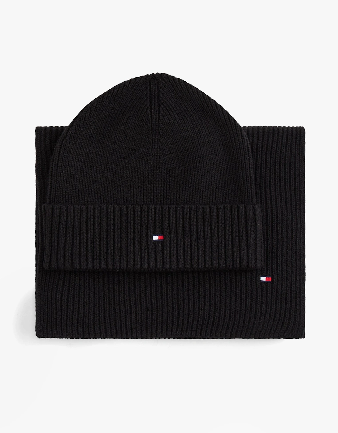 Men's Tommy Hilfiger AM0AM13807 TH FLAG BEANIE & SCA Mens Beanie Black