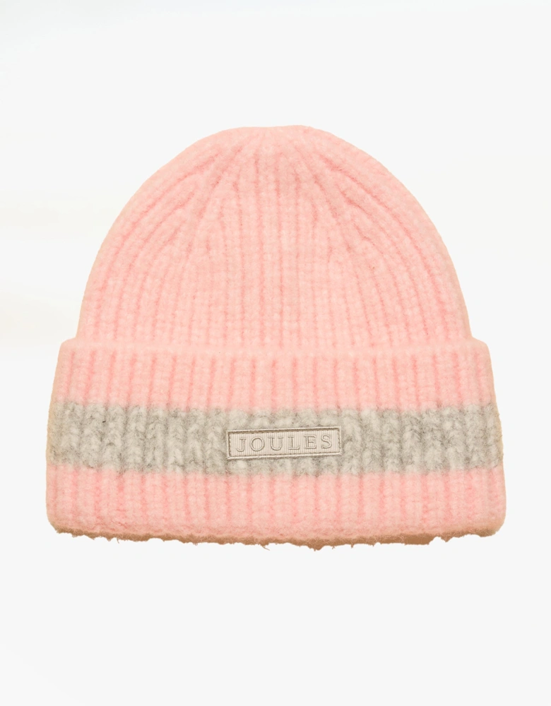 POPLEY STRIPE Womens Beanie Pink/Grey