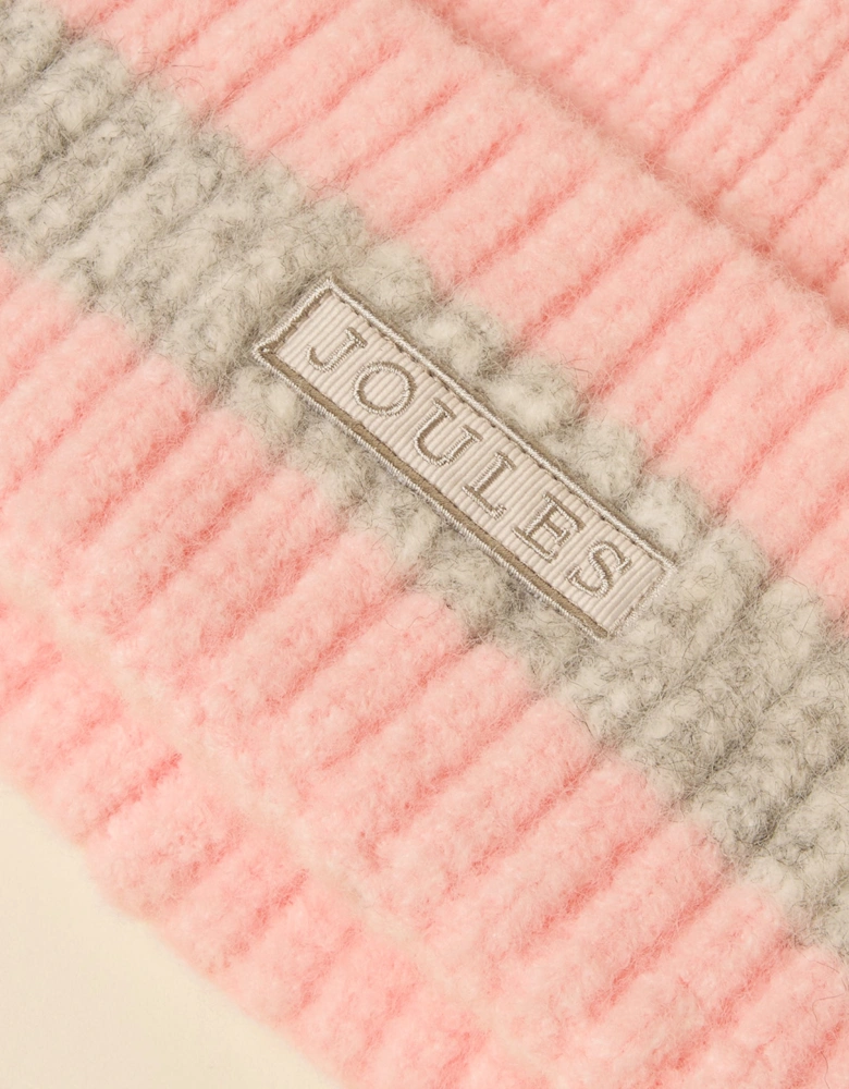 POPLEY STRIPE Womens Beanie Pink/Grey