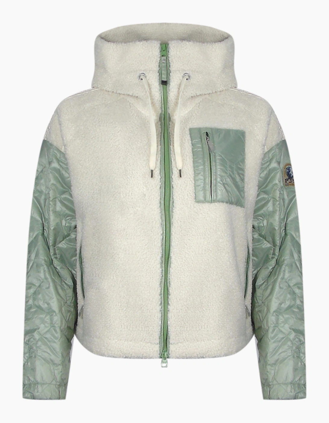 Women's Parajumpers Charlene Moonbeam Nile Fleece White Jacket - Green - Size: 10/8