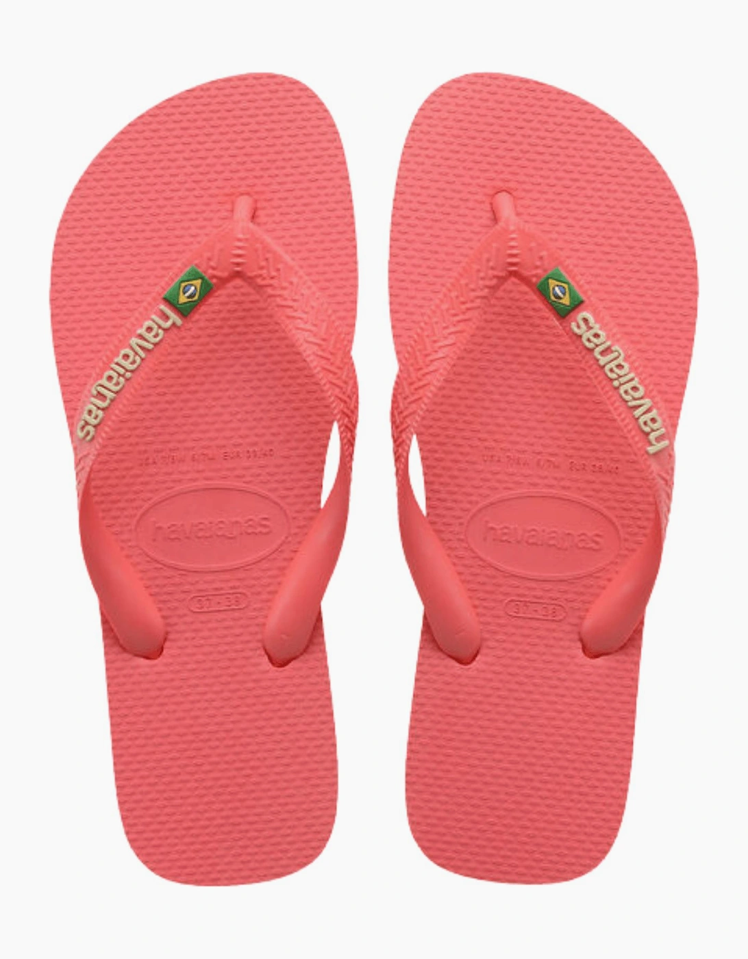 Havaianas Brasil Logo Flip Flops - Red - Size: 6 - 7 uk