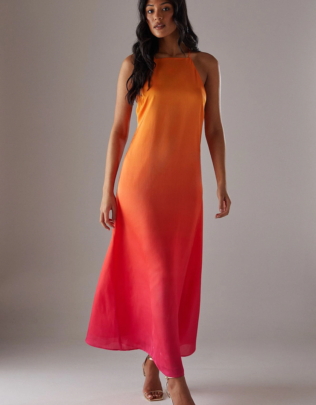 Ombre Strappy Satin Maxi Sundress, 2 of 1