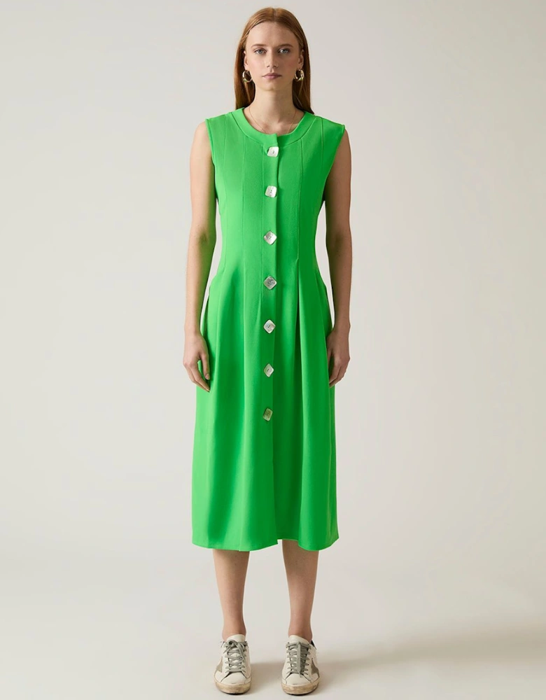 Green Pocket Midi Dress