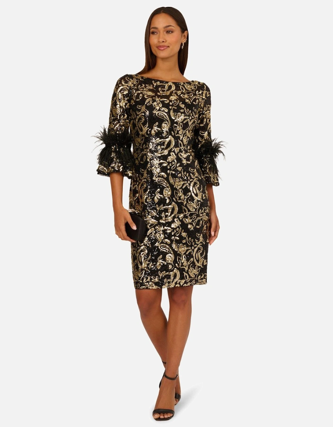 Sequin Emb Midi Dress, 2 of 1