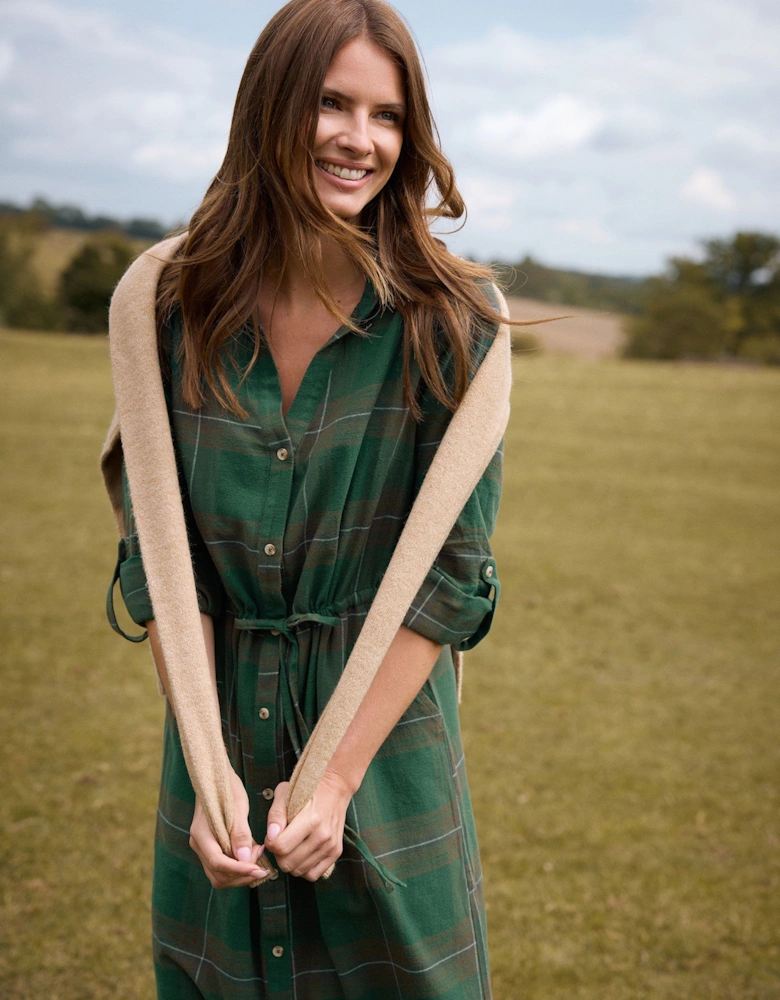 Check Print Shirt Dress