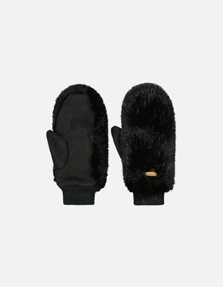 Womens Fur Mitts Knitted cuff Mittens