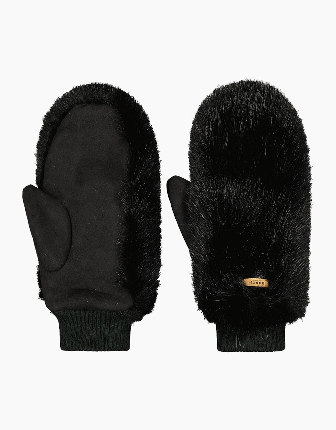 Barts Women's Barts Womens Fur Mitts Knitted cuff Mittens - Black