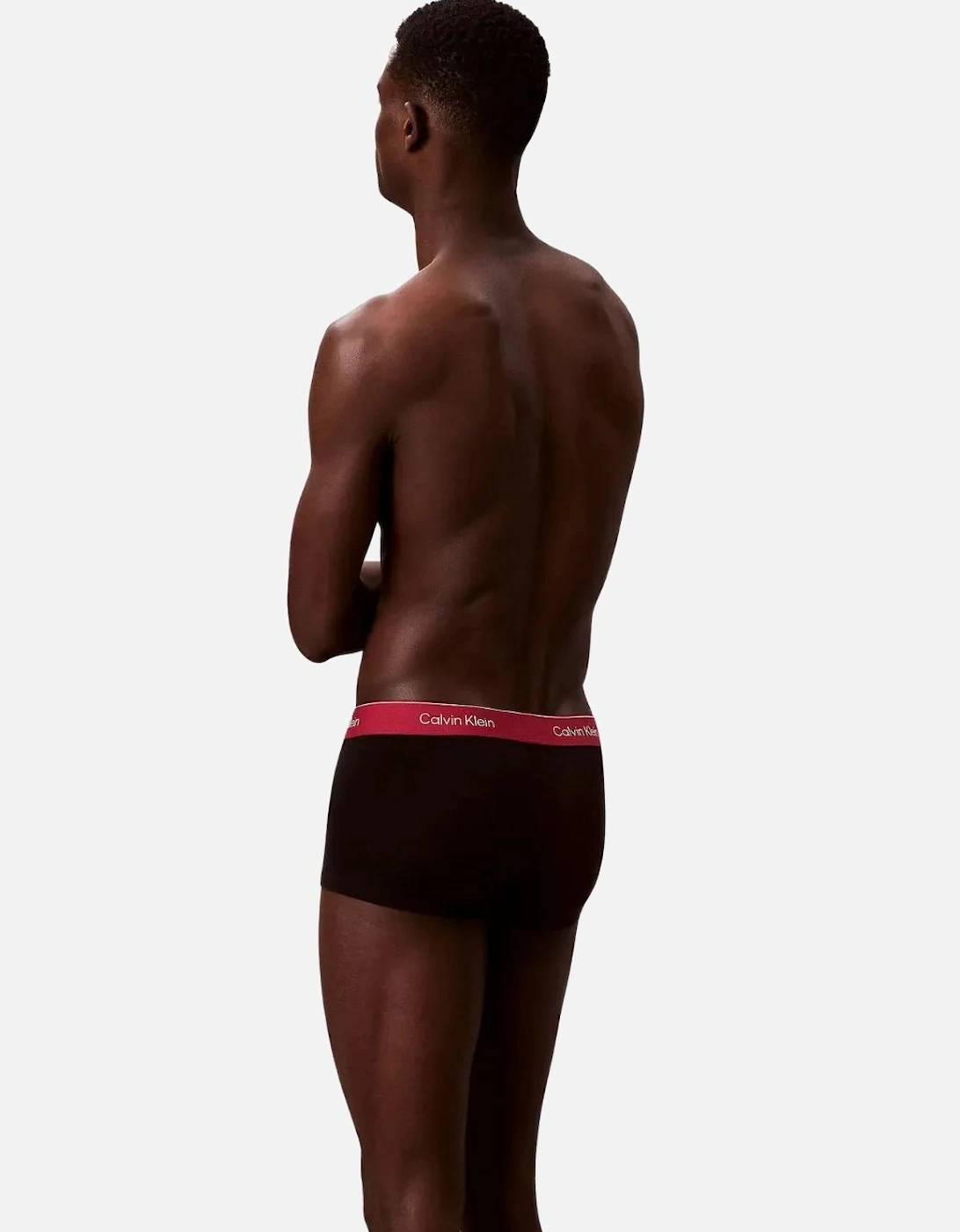 3-Pack Icon Cotton Stretch Low-Rise Boxer Trunks, Black with fall berry and frozen