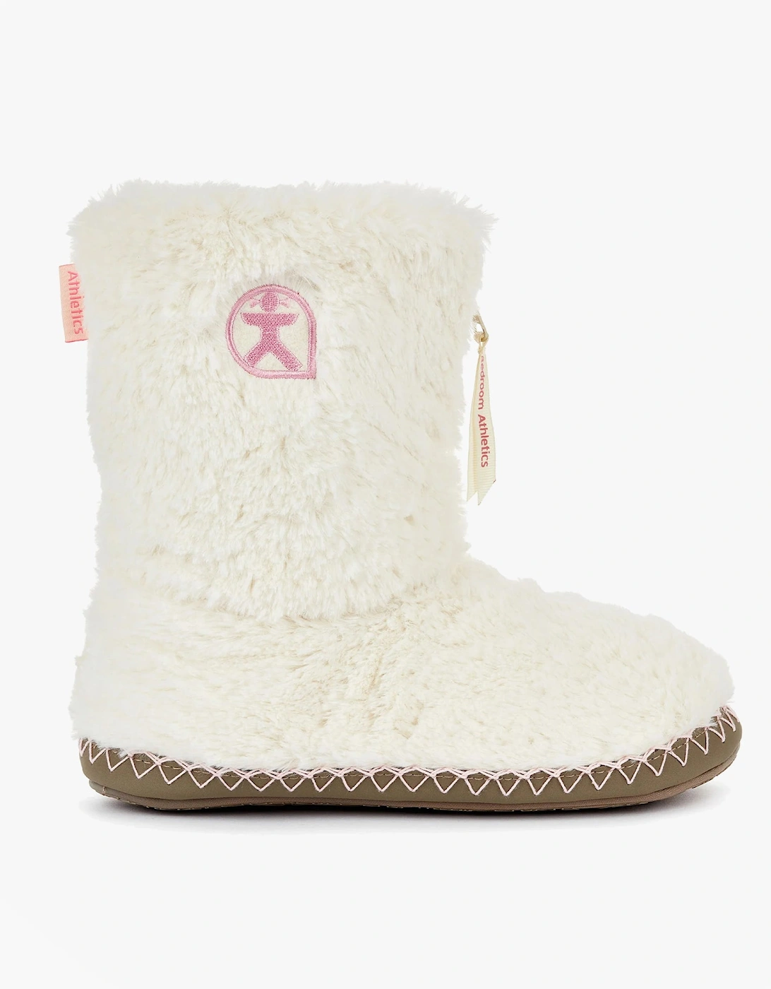 MONROE Womens Faux Fur Boot Slippers Cream/Moonrock, 6 of 5