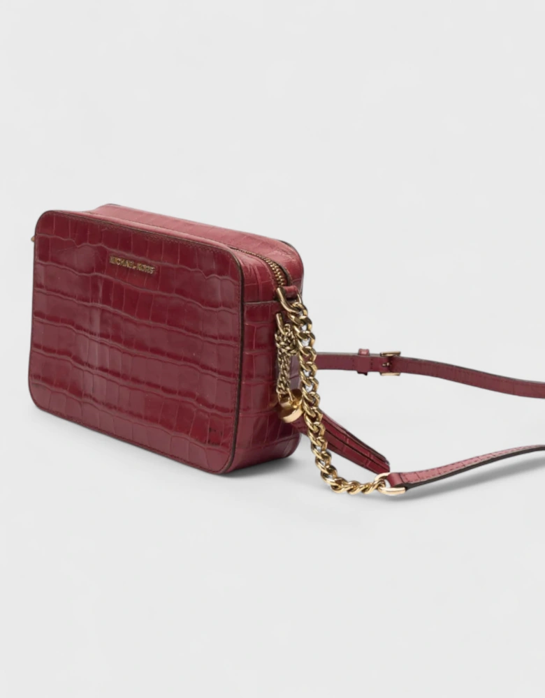 Ginny Medium Crocodile Embossed Leather Crossbody Bag