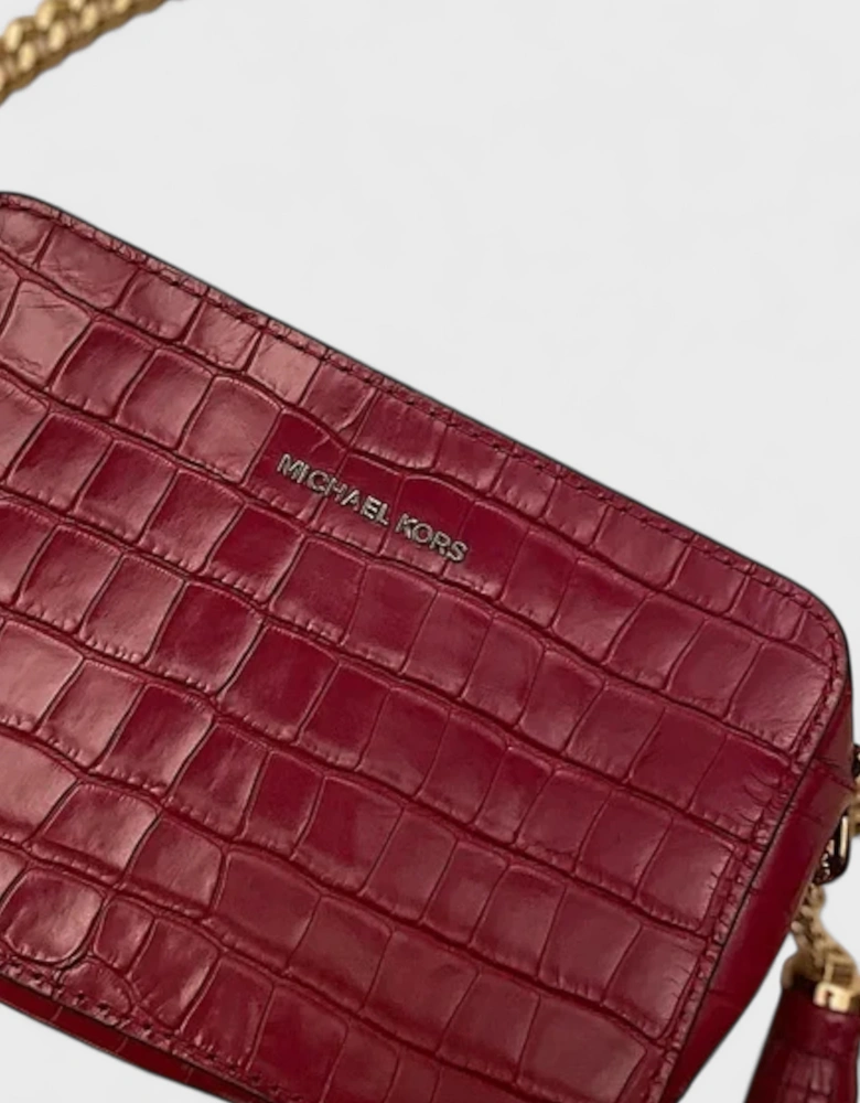 Ginny Medium Crocodile Embossed Leather Crossbody Bag