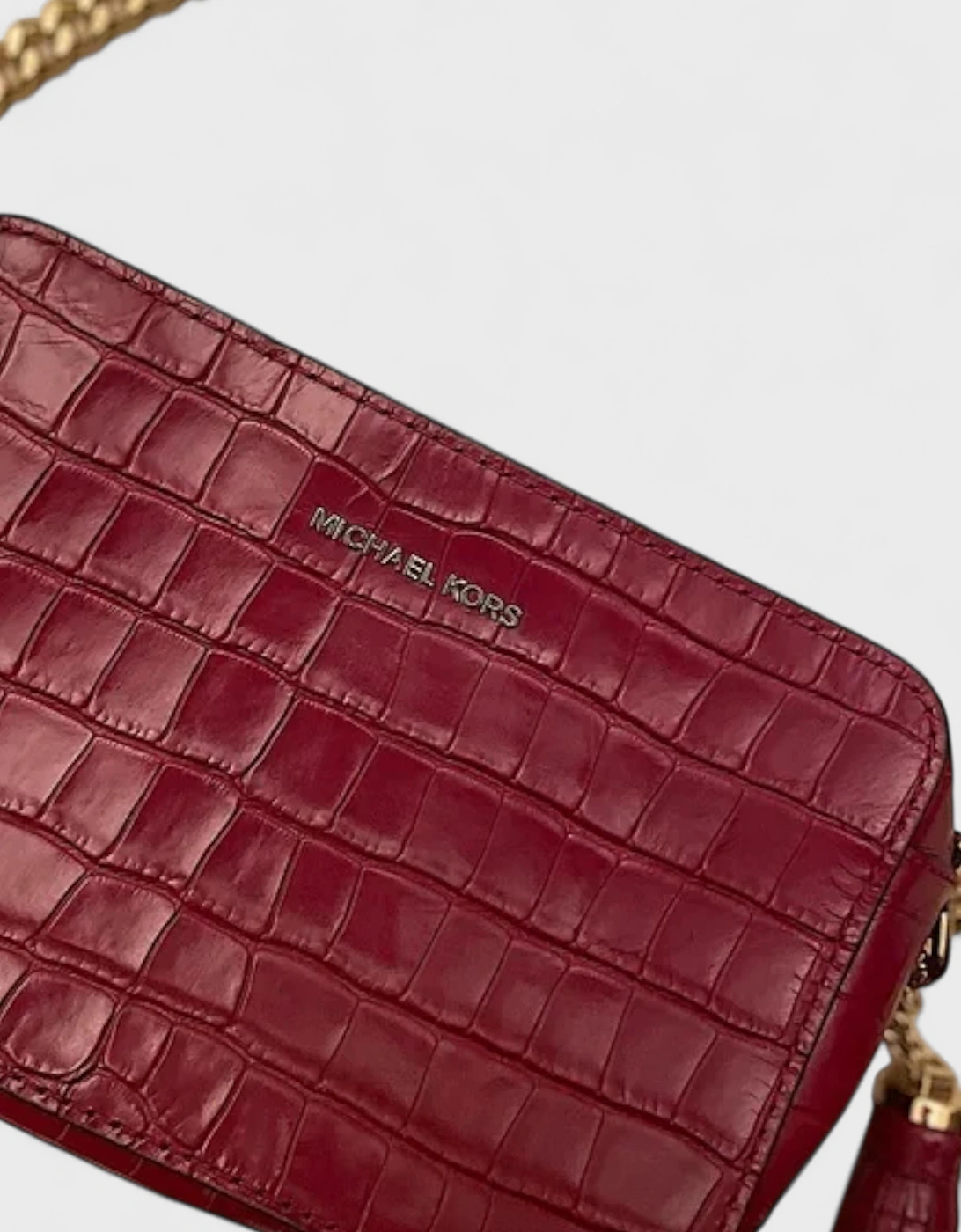 Ginny Medium Crocodile Embossed Leather Crossbody Bag