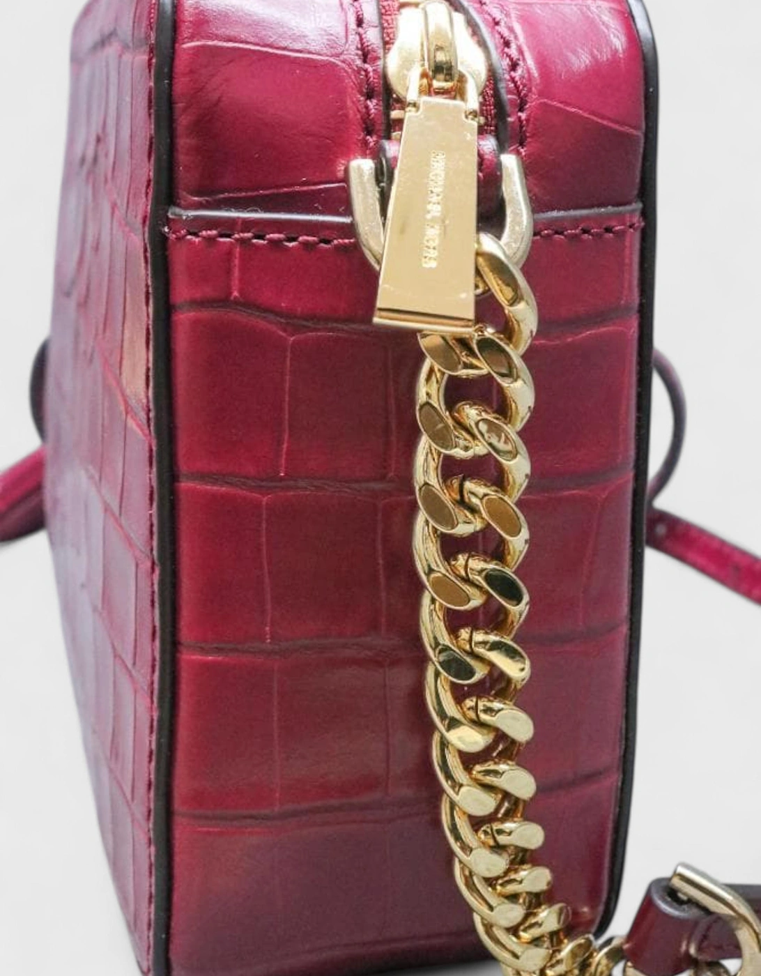 Ginny Medium Crocodile Embossed Leather Crossbody Bag