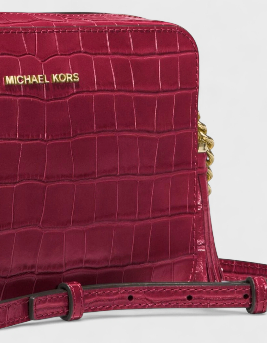 Ginny Medium Crocodile Embossed Leather Crossbody Bag