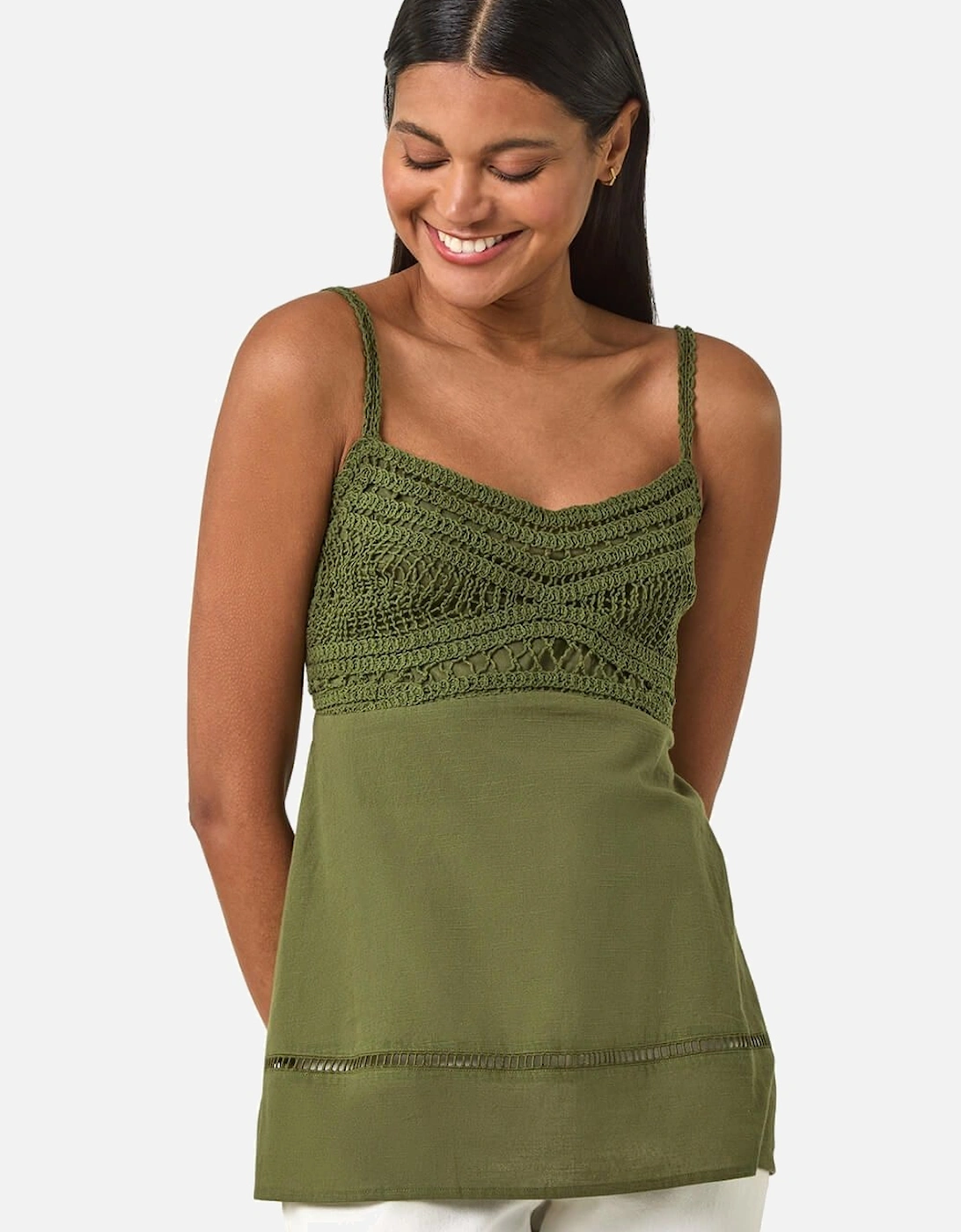 Crochet V-Neck Cami Top, 2 of 1