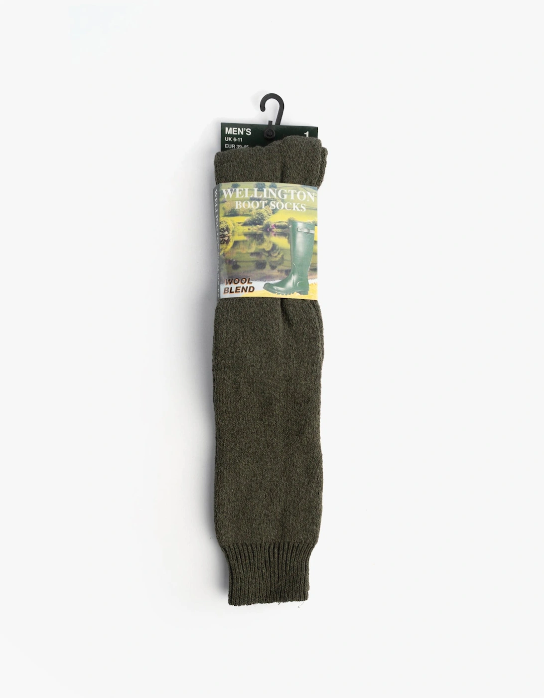 Mens Welly Boot Socks Olive Green
