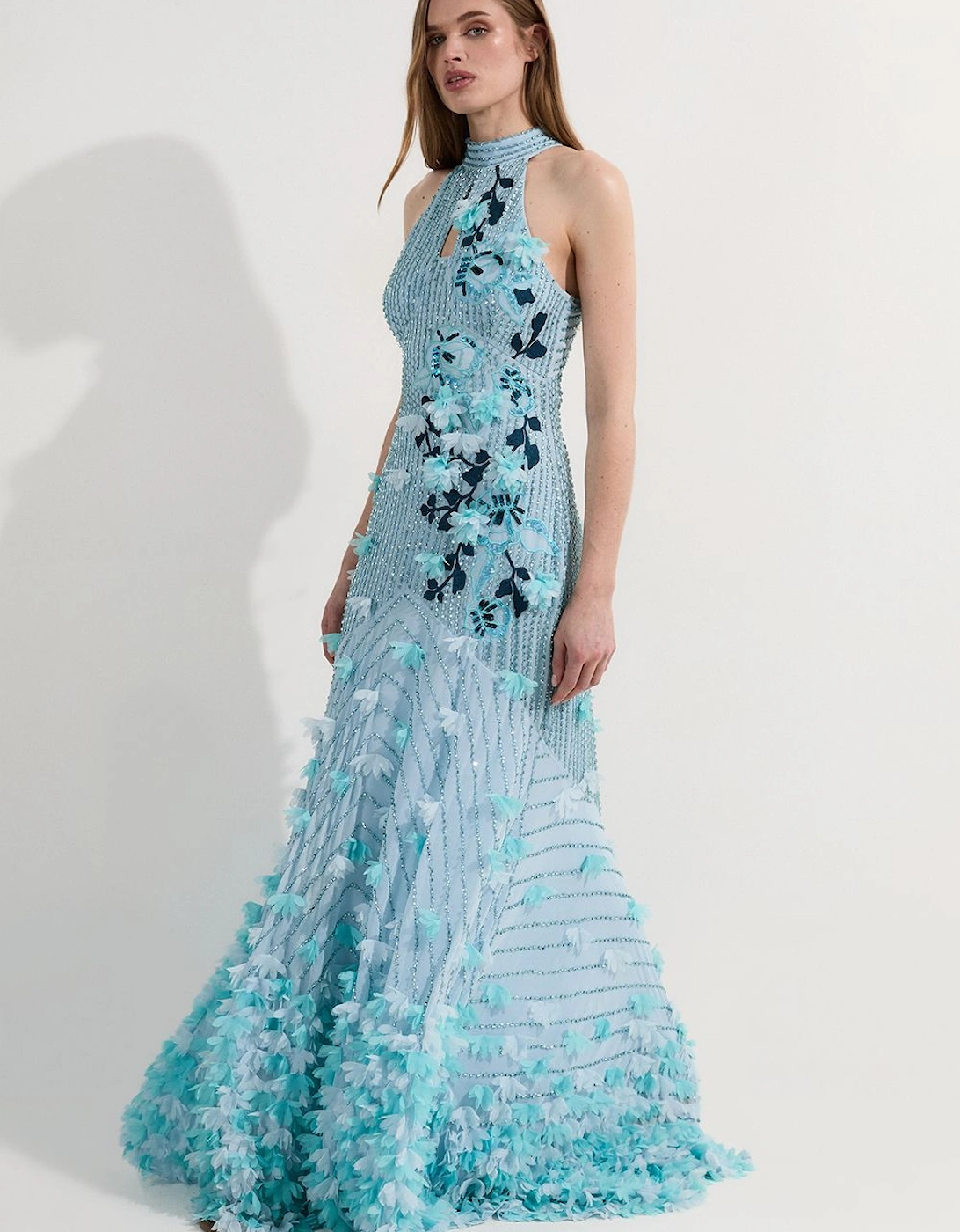 Crystal Applique Halterneck Woven Maxi Dress, 2 of 1