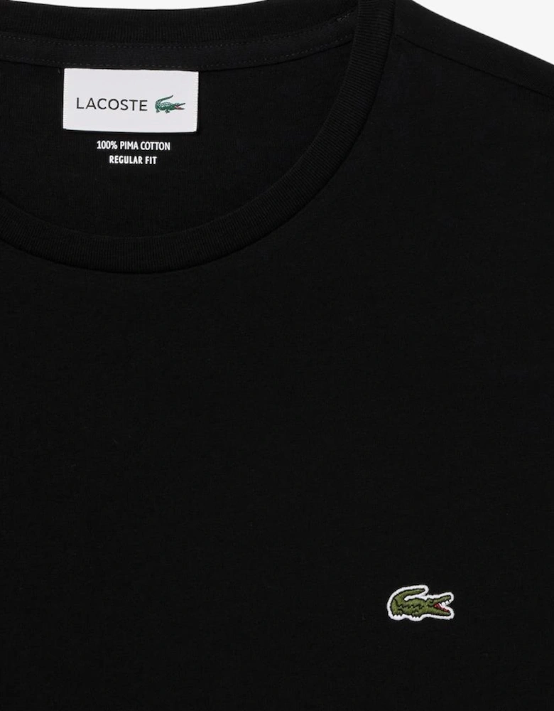 Black Pima Cotton Crew Neck T-Shirt
