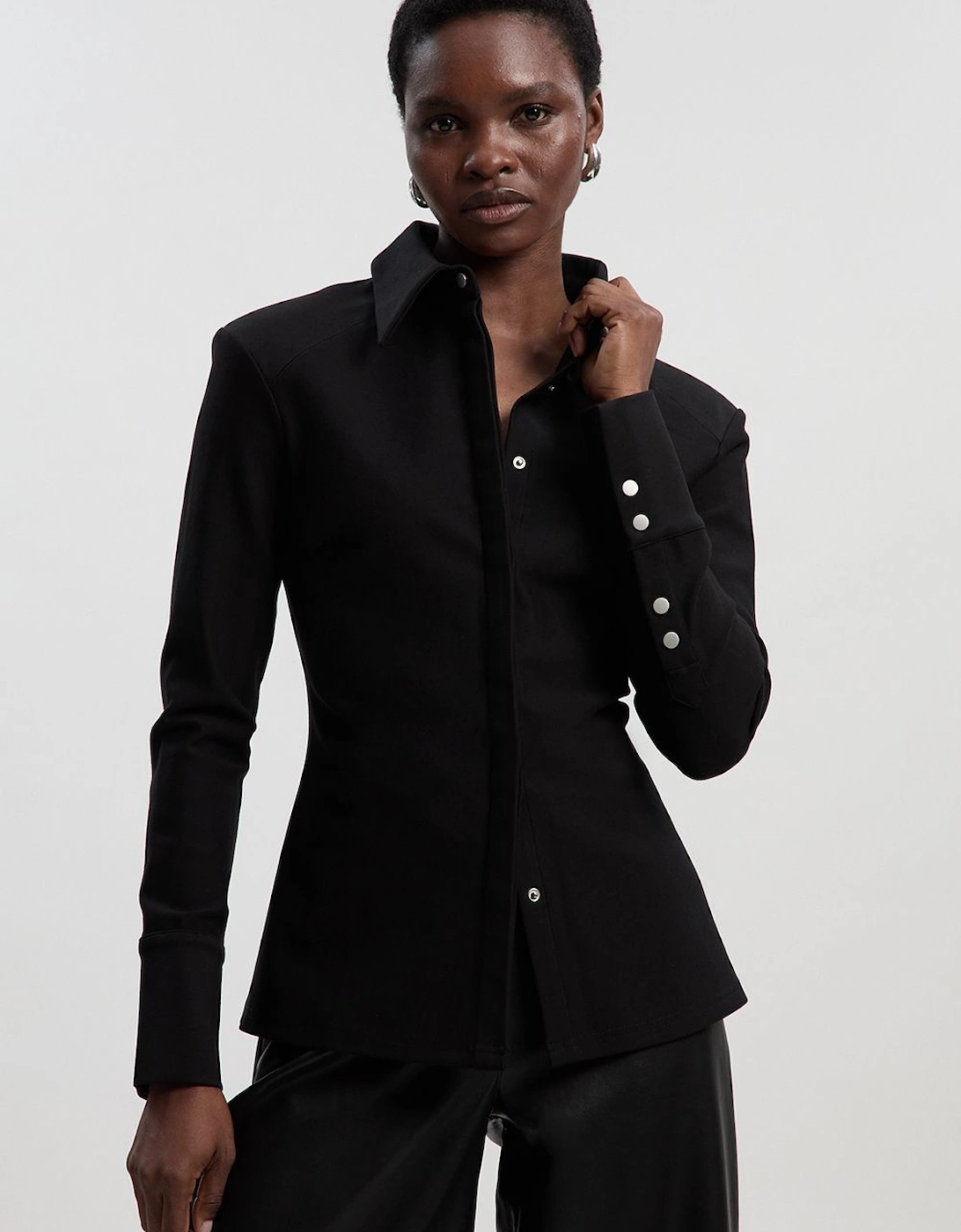 Ponte Power Shoulder Shirt, 2 of 1