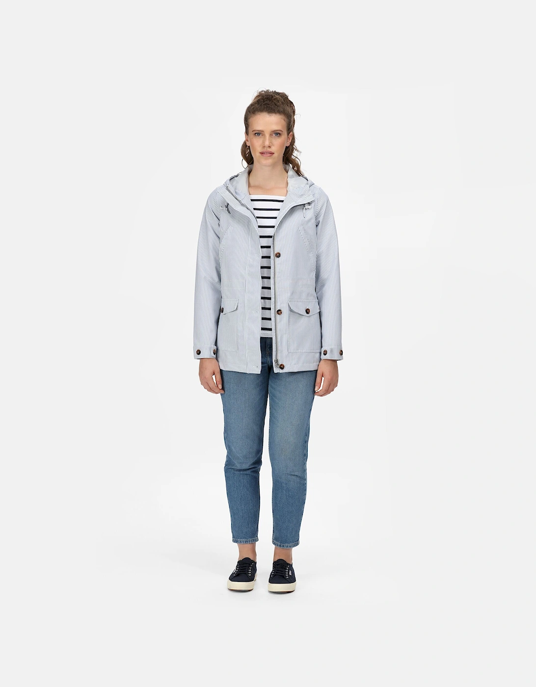 Womens/Ladies Nahla Stripe Waterproof Jacket