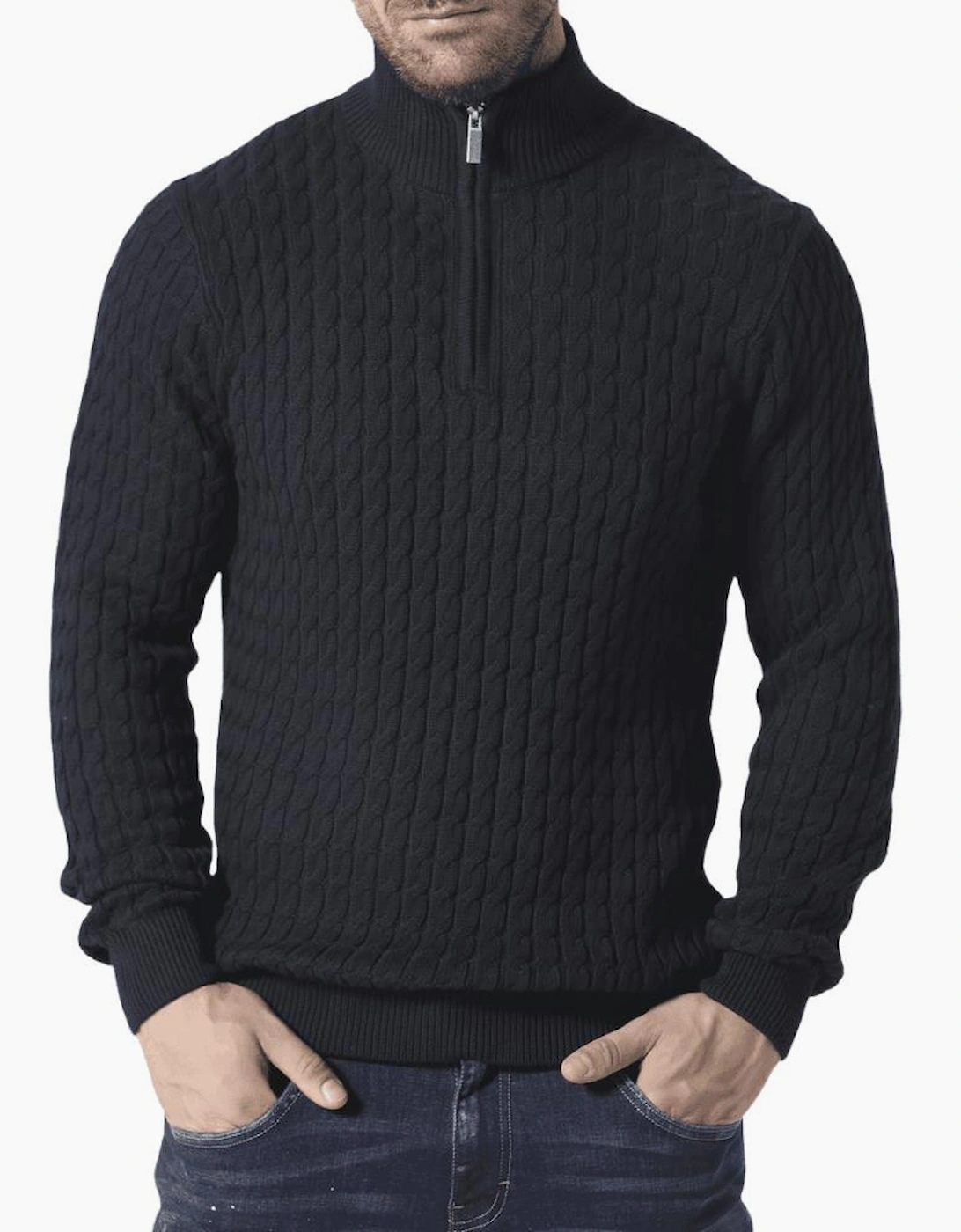 883 Police Men's Portie Navy Knitwear Jumper - Black - Size: 40
