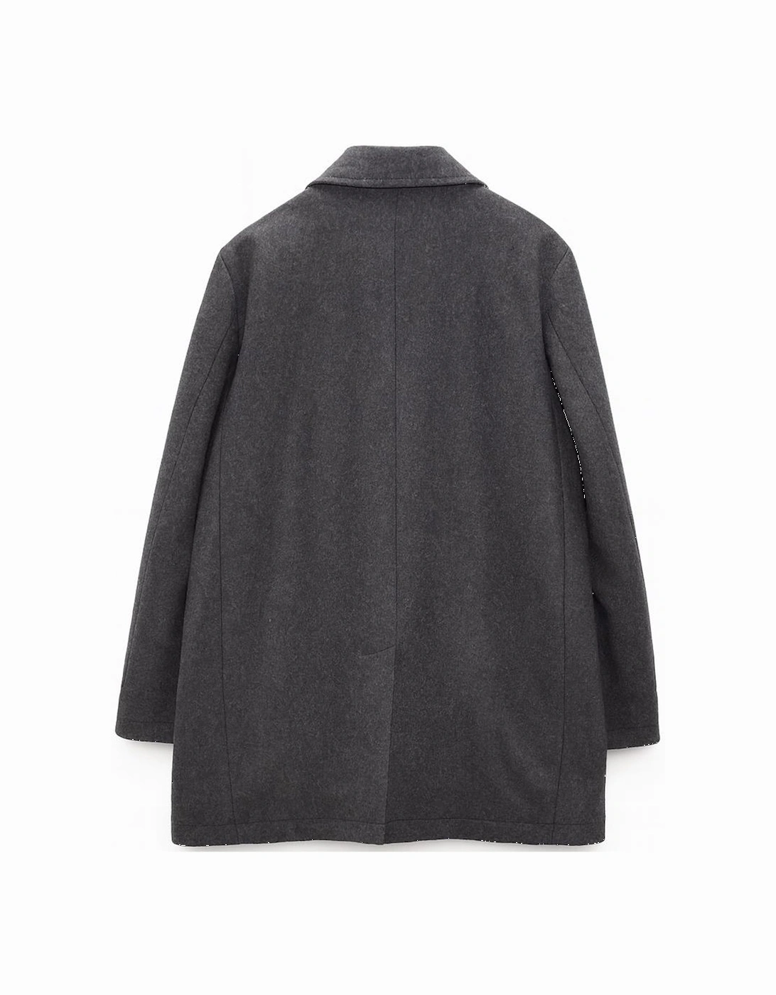 Men's Charcoal Grey Trench-Style Overcoat