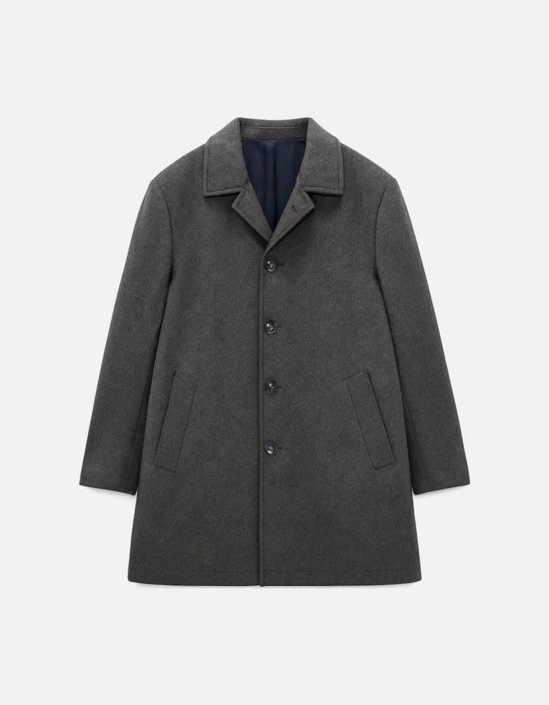 Men's Charcoal Grey Trench-Style Overcoat