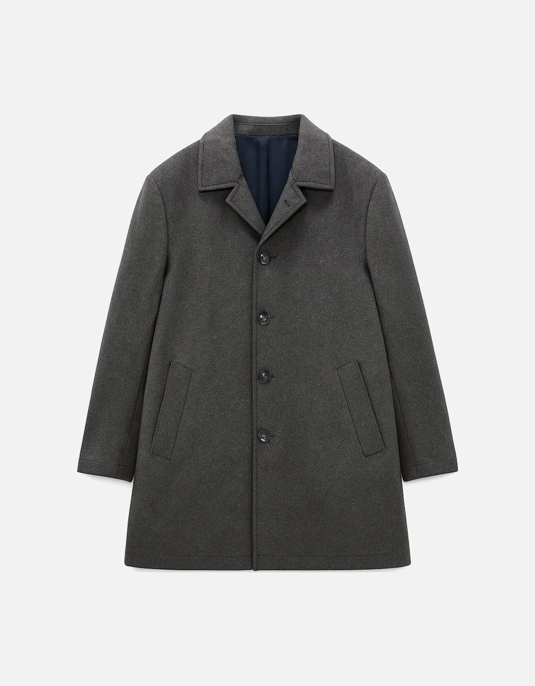 Men's Charcoal Grey Trench-Style Overcoat, 3 of 2