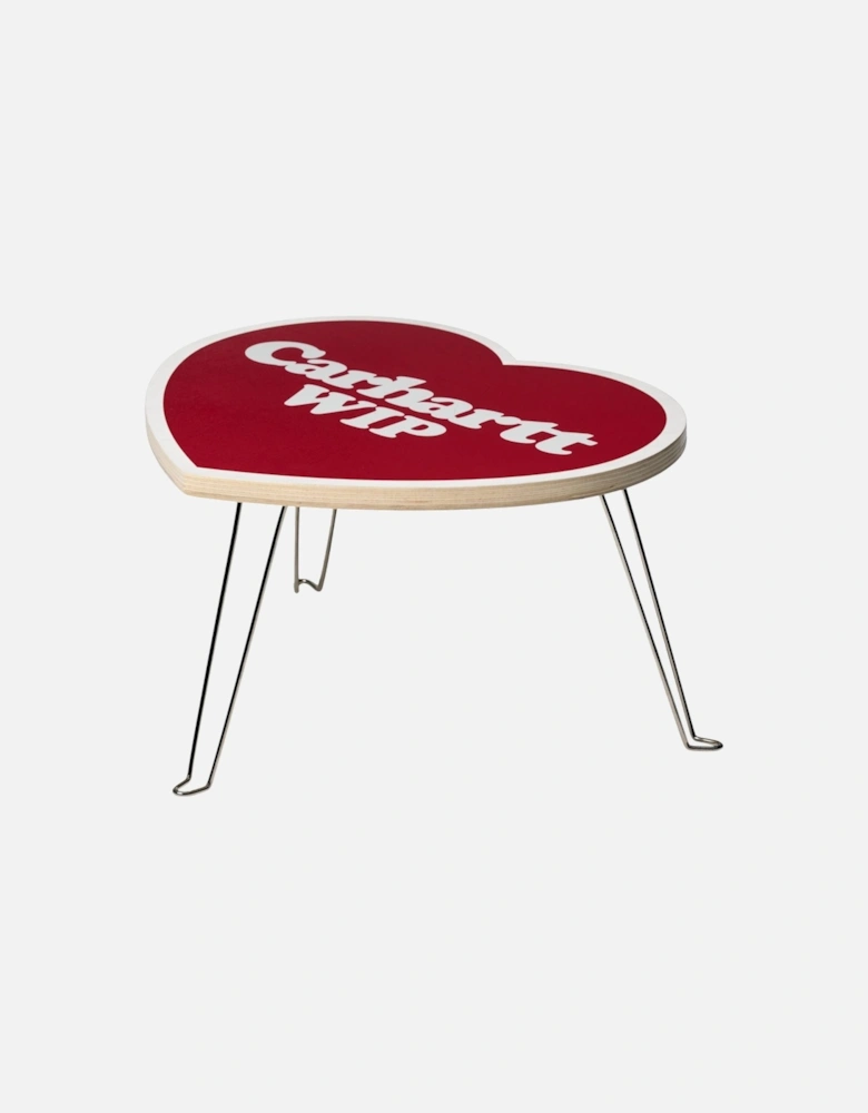 Heart Folding Table – Scarlet / White