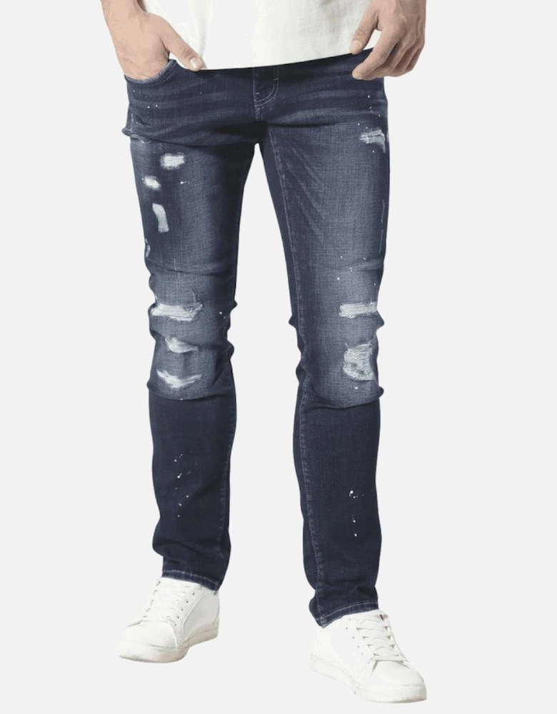 TODD 1061 Slim Fit Blue Jeans
