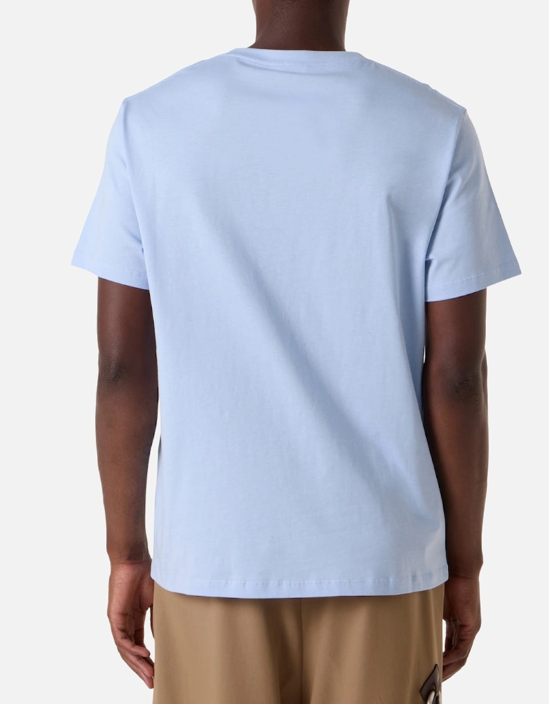 Embroidered Tonal Pocket T-Shirt in Light Blue