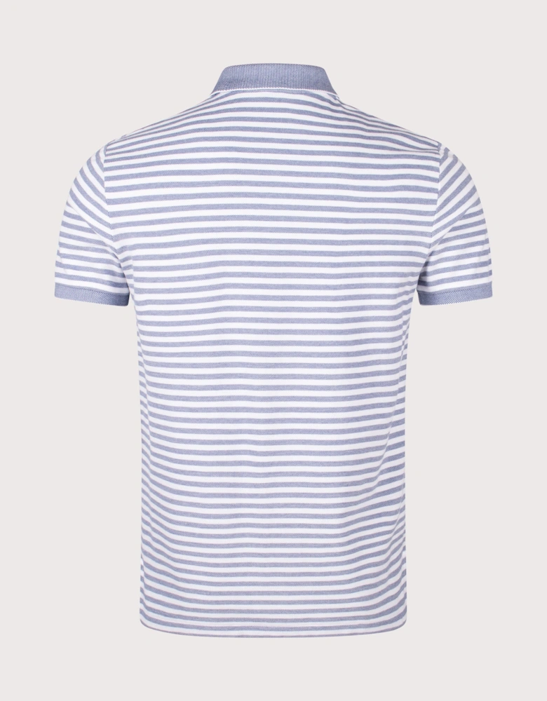 Custom Slim Fit Striped Mesh Polo Shirt