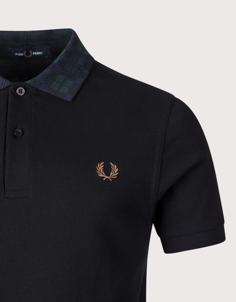 Blackwatch Tartan Collar Polo Shirt