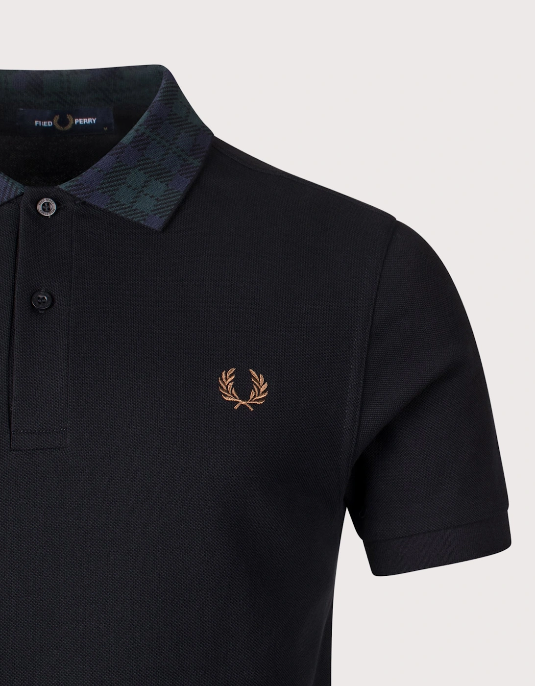 Blackwatch Tartan Collar Polo Shirt