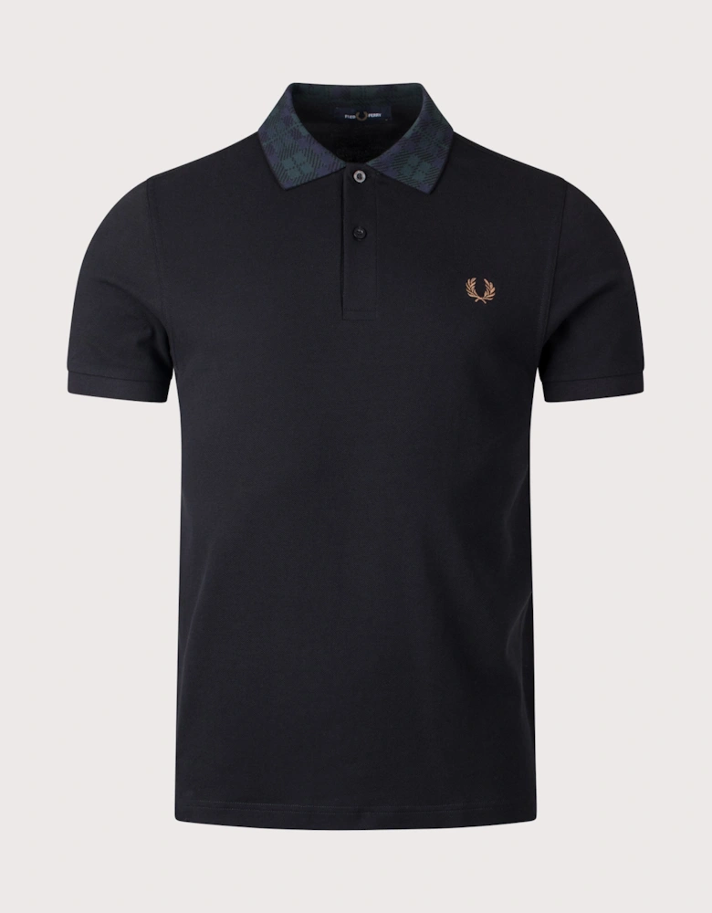 Blackwatch Tartan Collar Polo Shirt